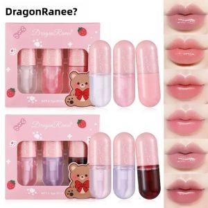 Bộ Son Dưỡng Môi Dragon Ranee Chống Nước Hiệu Ứng Bóng Gương Không Dính Cốc Lâu Trôi Dưỡng Ẩm Kích Thước Đầy Đủ 3 Cây
