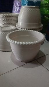 Pot Bunga Plastik Tanaman - Tempat Tanaman Bunga Warna Putih