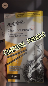 Mont Marte Signature Charcoal Pencils – 12-Piece Set (6 Soft 4 Medium 2 Hard) | Ideal for Sketching Shading & Fine Drawing