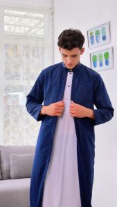 AL-AZHAR Jubah luaran pria dewasa dan remaja lengan panjang gamis mewah arabic premium fashion muslim