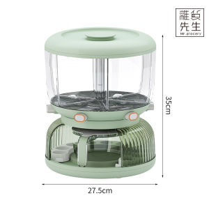 Mr. Grocery Rotating Grain Storage Jar Large Capacity over 5L Egg Storage Kitchen Storage Container Chinese Style Plastic