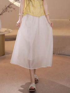 Shalldoer | Casual High Waist A-Line Skirt Womens Pure Color Versatile Design Summer Fashion Plus Size Mini Skirts Elegant Slimming