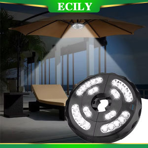 Ecily ô ngoài trời ánh sáng đa chức năng Ô Che Nắng ánh sáng cắm trại Lều ánh sáng đèn chiếu sân vườn tái thu phí Led ROMAN ô ánh sáng 3 chế độ chiếu sáng không dây ô ánh sáng đèn hiên hình ô