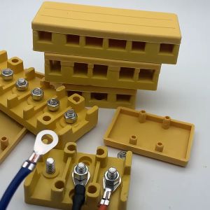 5pcs Electric Car Controller Wire Connection Box Phase Wire Connector Three Post Junction Box