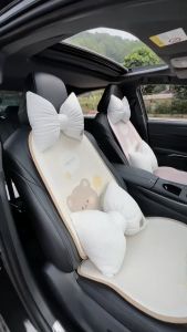 Bộ lót ghế tản nhiệt hoạt hình gấu nâu dễ thương - Bộ gối tựa cao cấp cho mùa thu đông 2024