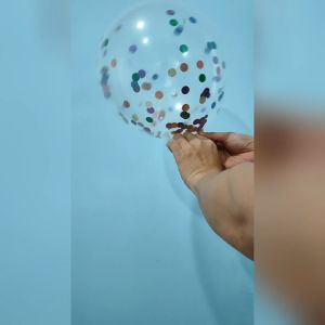 [SATUAN] Balon Latex Bening Isi Confetti Ukuran 12"