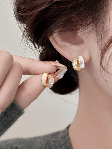 Elegant Shell Zircon 925 Sterling Silver Earrings