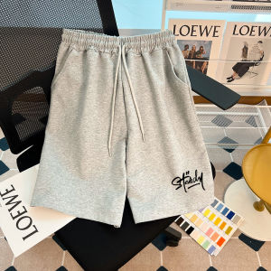 กางเกงขาสั้นชายทรงหลวมสไตล์อเมริกันสตรีท กางเกงขายาวชายชายหาดฤดูร้อน 5 นิ้ว ทรงตรง ทรงหลวม กางเกงขายาวทรงตรง