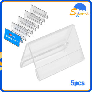 5pcs Nama Meja 8x20cm 2 Sisi Name Desk Akrilik Papan Nama V-Shaped Name Plate Tag