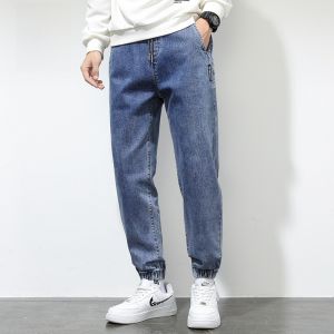 ROMON | Loose Casual Mens Denim Jeans Spring Summer New Style Harlan Workwear Long Pants Cotton Polyester Blend Wear Resistant