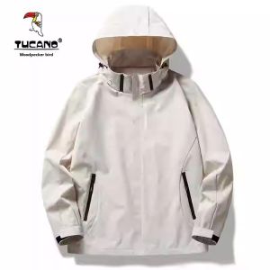 TUCANO Woodpecker Mens And Womens Outdoor Casual Fleece-Lined Cotton Workwear Windproof Breathable Waterproof Jacket
