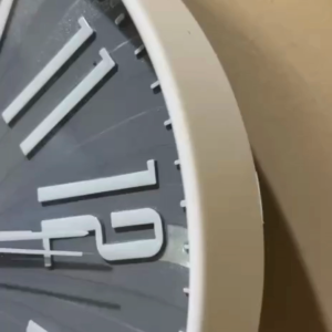 Wall Clock 10 inch Gray White Embossed Number Round Elegant Classic Home Decor Kitchen Room