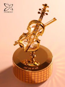 Violin Music Box Music Box Kids Little Girl Birthday Gift Customization Rotatable for Girls Friends Girlfriends