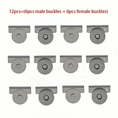 12pcs Seamless Magnetic Button Magnet Buckle Hidden Button Snap Button for Shoulder Bag Wallet Clothes DIY Craft Accessories