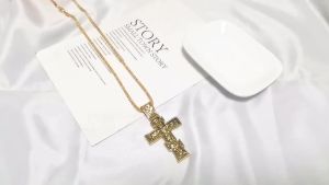 Movie John Wick Jesus Cross Necklace Crucifix Eastern Orthodox Prayer Big Pendant For Men Women Jewelry Accessories Gifts