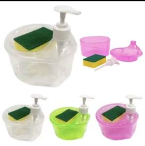 Tempat Sabun Cuci Piring Bulat 1000ml GRATIS Spons Dispenser Sabun Cair Botol Soap Pump EZZY