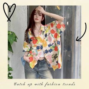 QJshop  ฮิตฮอต  เสื้อเชิ้ตแฟชั่นผู้หญิง มาในแบบสไตล์ฮาวาย ใส่เล่นน้ำ หรือไปทะเลก็สวยสับ มาใหม่วันนี้ ราคาดี รีบจองมาได้เลยน้า