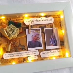 Scrapframe Pop Up 3D +Mini Flower Boquet Custom Kado Valentine Vintage Aesthetic Graduation Wedding Anniversary