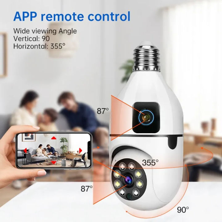 BUY 1 TAKE 1 V380 Pro 5G 8MP Dual Lens Bulb CCTV Camera HD Wifi Camera ...