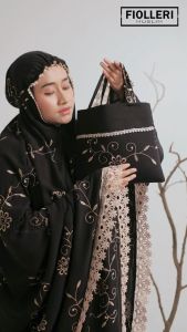 FIOLLERI - MUKENA SHERIN | Mukena Dewasa Rayon Premium Daily 2in1 Set Tas Cantik | Bunga Series | Motif Jumbo Mewah | Mukena rayon jumbo bordir mewah