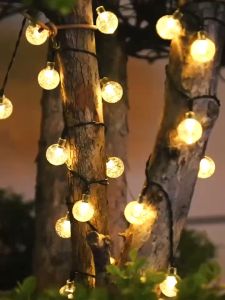 Fairy Lights Strip LED Bubble Ball Lamp 9.9Ft 20 LEDs For Christmas Tree Decorations Wreath Holiday Lighting Garland Battery Operated Indoor For Xmas Party Wedding Decoration