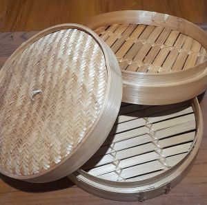 Klakat Bambu Dimsum Kukusan Bambu 35cm 2 Wadah dan 1 Tutup