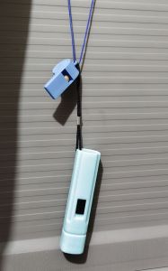 2in1 Pastel Colored Emergency Flashlight with Whistle Set