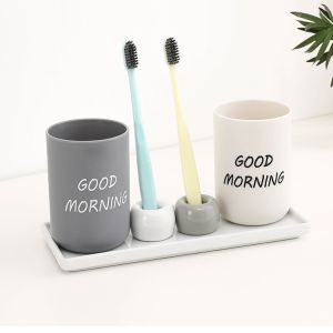 3/5pcs Ceramic Portable Toothbrush Holder Multifunctional Japansese Style Toothpaste Holder Mini Organizer Case Bathroom Accessories