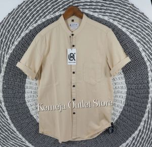 Kemeja Kemko Lengan Pendek Kerah Shanghai Casual Katun Twill High Quality Premium