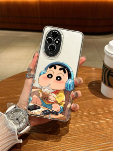 Cute Cartoon Crayon Shinchan Milk Tea Phone Case Transparent Silicone Protective Cover for Honor 500/400 pro 300/200 70/60 Series