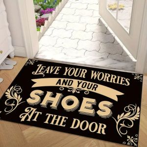VIKAMA Minimalist English Crystal Velvet Carpet Anti-Slip And Washable Entry Carpet For Bathroom Floor Mat Home Decoration