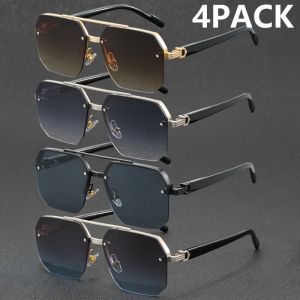 4PACK Mens and Womens Metal Half Frame Fashion Glasses Couple Party Casual Glasses Lover Gift Christmas Gift