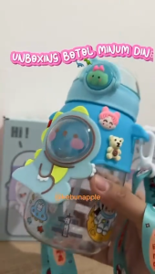 Botol Minum Anak Lucu Motif Kartun 720Ml + Tali Panjang BPA FREE Botol Minum Viral Botol Minum Terbaru FREE STIKER 2D&3D -133