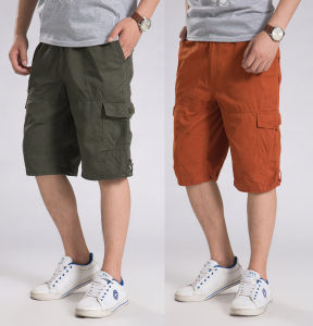 New plus Size Cotton Shorts Mens Summer Loose Sports Style Casual Workwear Pants Five Pockets Multi Leisure Mid-Length Shorts