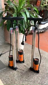 [ TẶNG DÂY BƠM ]Bơm Hơi Xe Đạp HIỆU GOFUTHER  160PSI Có Đồng Hồ Dễ Để Sàn Sử Dụng Với Chân Và Tay CÓ KÈM KIM BƠM BÓNG PHAO BƠI