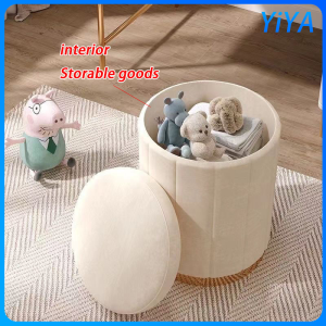 Makeup stool Round chair Bedroom storage stool sofa stool Dresser stool Makeup chair small velvet style