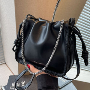 Fashionable Folded Shoulder Bag Womens New Design Summer Bucket Handbag Soft PU Leather Casual Crossbody Bag ILINX Brand