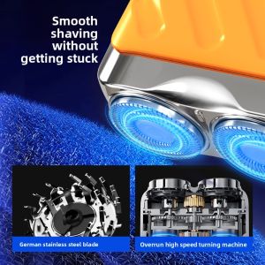 MONLEYTA | Portable Electric Shaver For Men German Precision New 2025 Gift For Boyfriend No Black Points Left Miniature Double Blade Head