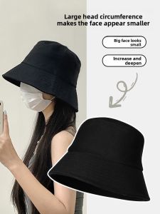 Cgediao | Large Brim Sun Protection Black Bucket Hat 2026 New Spring/Summer
