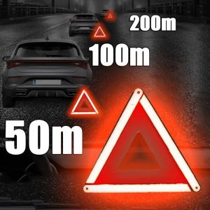 Breakdown Warning Triangle Car Road Safety Reflective Tripod Night Reflector Foldable Stop Sign Car Warning Accessorie