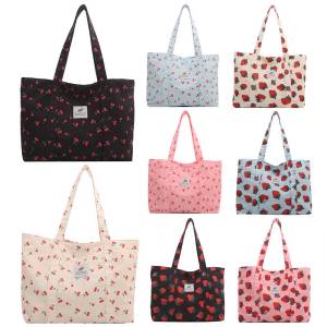 Cute Fruit Print Shoulder Bag for Women Large Capacity Crossbody Bag Perfect for Shopping and Travel