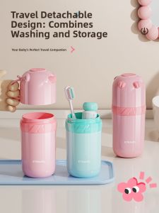 ECEJU | Portable Travel Toothbrush Cup Set with Splash-Proof Design for Kids