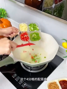 3/4/5/6Grids Preparation Plate Soy Sauce Dipping Seasoning Wall Mounted Hot Pot Flavor Plate Kitchen Utensils Tools