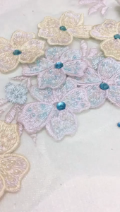 Fantasy Floral Embroidery Lace Flower Patch Sewing Applique DIY Cloth Sulaman Bunga Renda Tampalan Bunga Fantasi