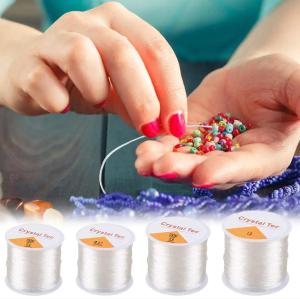 สายเครื่องประดับคริสตัลยืดหยุ่น10ม. 100ม./ม้วนสายร้อยลูกปัดสายด้ายแข็งแรงยืดหยุ่นสำหรับเครื่องประดับทำสร้อยคอมือสร้อยคอ DIY