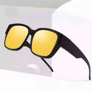 Night Vision Day and Night Driving Glasses Cycling Clip-on Compatible with Prescription Glasses