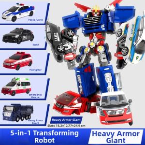 Transformable Car Toy Robotic Bus Combination