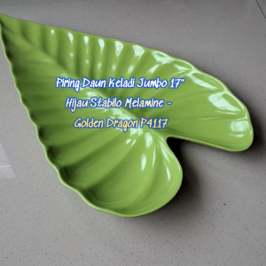 Piring Daun Keladi Jumbo 17" Melamine - Golden Dragon P4117