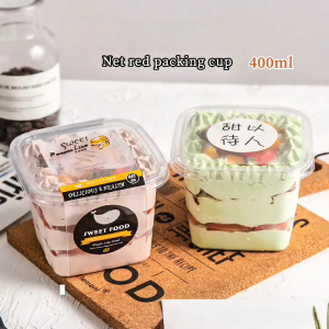[10 PCS] korean dessert box kotak tinggi Premium cup kotak dessert tiramisu salad wadah puding