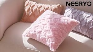 Plush Pillow Covers Solid Color Cushion Case Decorate Sofa Home Party Soft Square Pillowcase